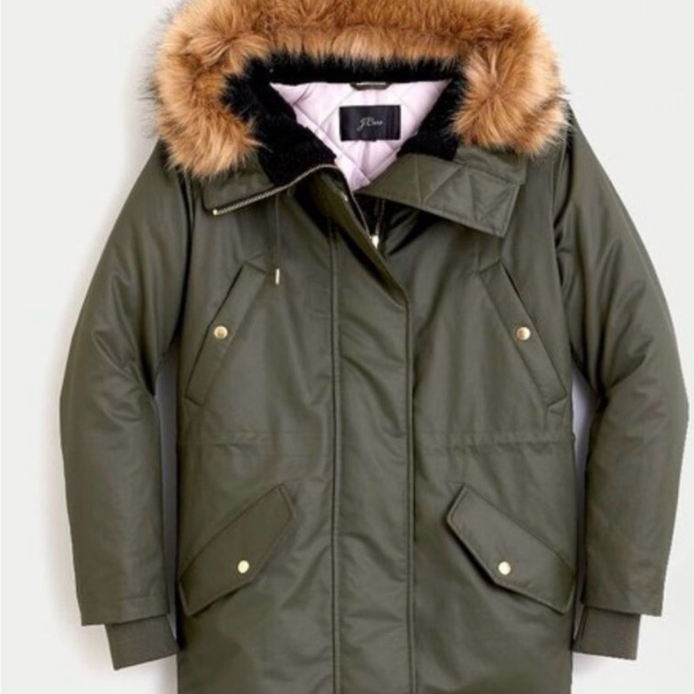 J. Crew Parka w Pimaloft | olive green | size L
